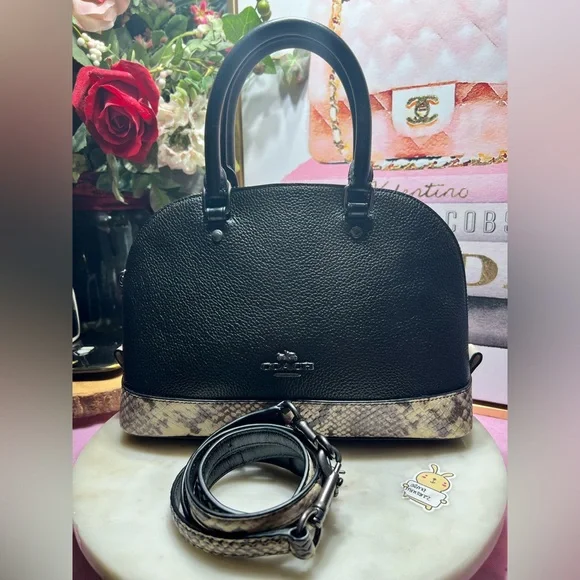 Coach Mini Sierra Satchel Black and grey Satchel with Exotic Accents EUC - Picture 3 of 14